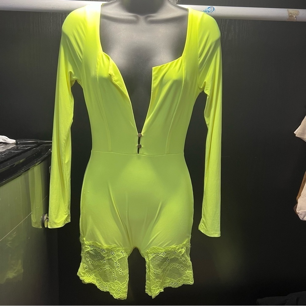 FASHION NOVA Lime Green Romper